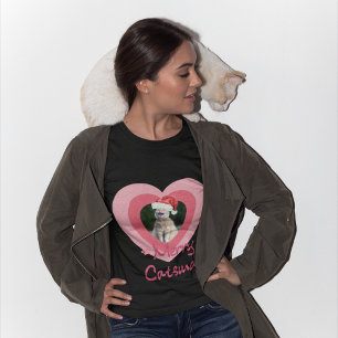 T-shirt Photo de chat personnalisée de Noël amusante avec
