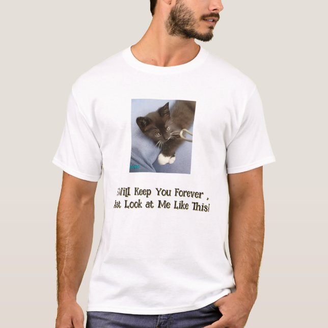 T-shirt Photo de chat tigré, texte drôle devant et derrièr (Devant)