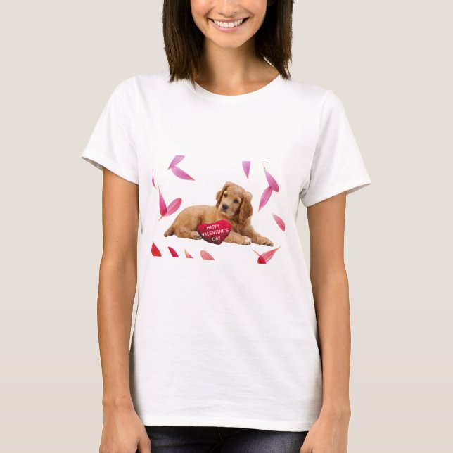 T-shirt Photo de Chien de la Saint Valentin (Devant)