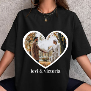 T-shirt photo de cœur personnalisé et texte pour la Saint-