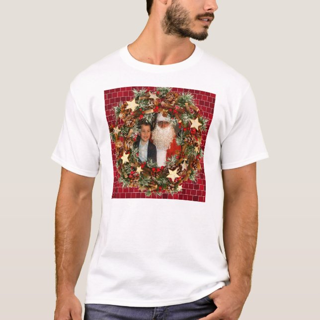 T-shirt Photo de coutume de guirlande de Noël (Devant)