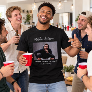 T-shirt Photo de fête d'enterrement de vie de garçon homme
