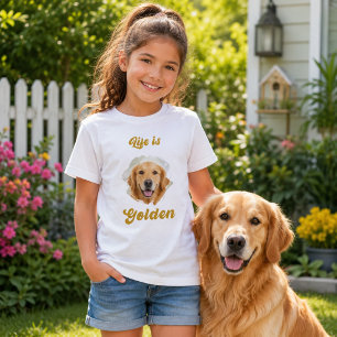 T-shirt Photo de Golden Retriever La vie est en or