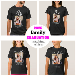 T-shirt Photo de Graduation de Papa Fier Moderne