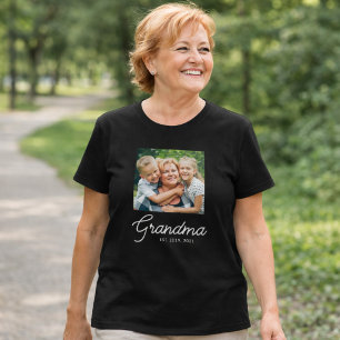 T-shirt Photo de grand-mère établie par écriture