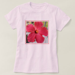 T-shirt Photo de la belle fleur d'Hibiscus rose
