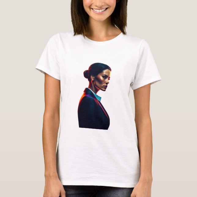 T-shirt Photo de la fille AI (Devant)