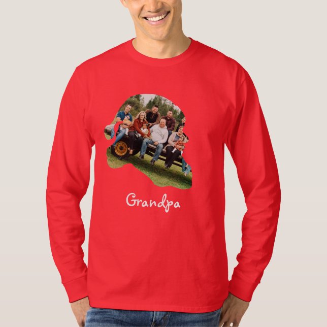 T-shirt Photo de la forme de chapeau de Père Noël Famille (Devant)