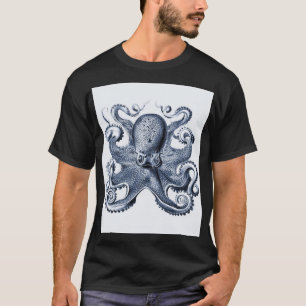 T-shirt Photo de la marine Blue Octopus par Ernst Haeckel