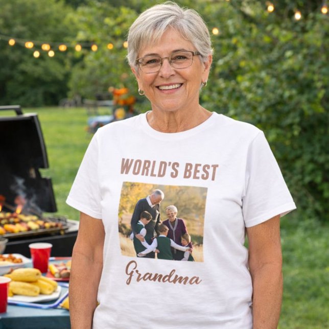 T-shirt photo de la meilleure grand-mère du monde (Créateur téléchargé)