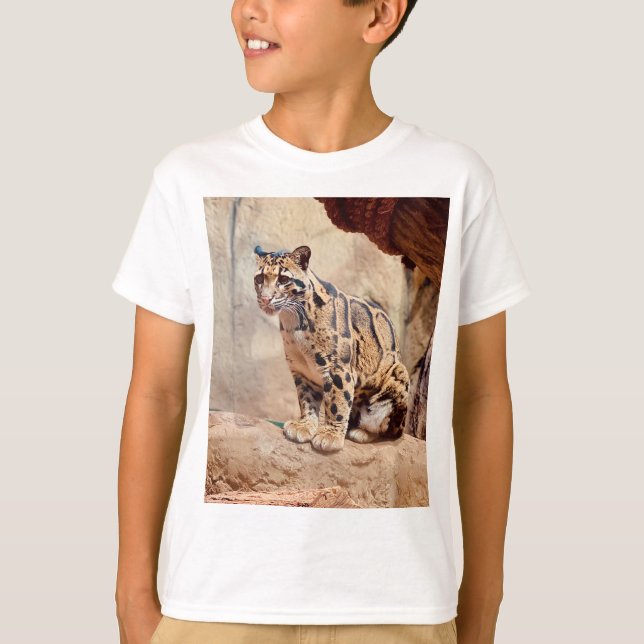 T-shirt photo de léopard nuageux nature faune exotique (Devant)