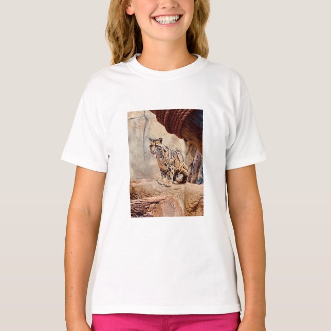 T-shirt photo de léopard nuageux nature faune exotique (Devant)