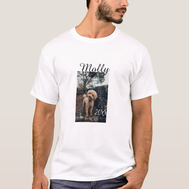 T-shirt Photo de naissance d'animal de compagnie chien cha (Devant)