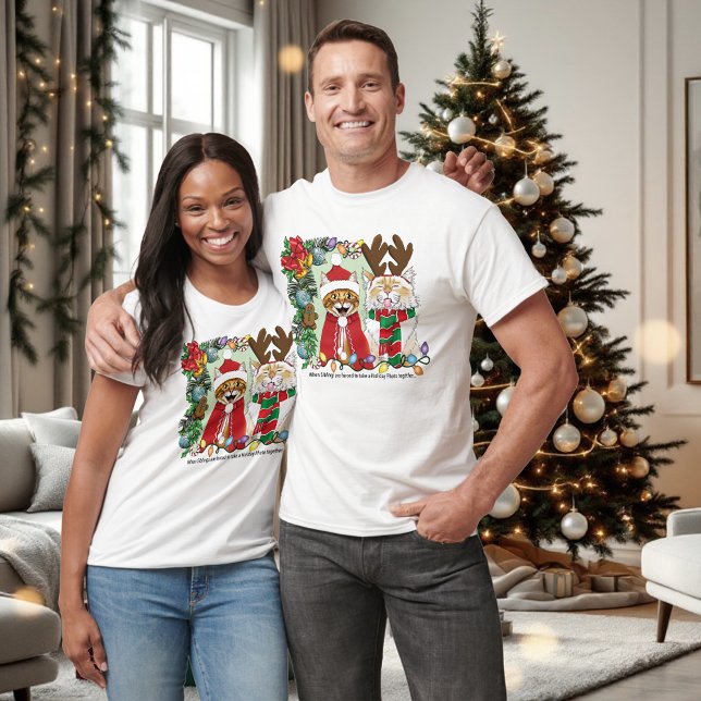 T-shirt Photo de Noël annuelle du chat (Créateur téléchargé)