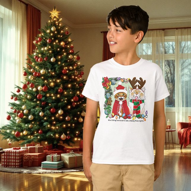 T-shirt Photo de Noël annuelle du chat (Créateur téléchargé)