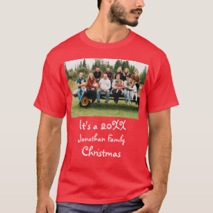 T-shirt Photo de Noël de la famille moderne personnalisée