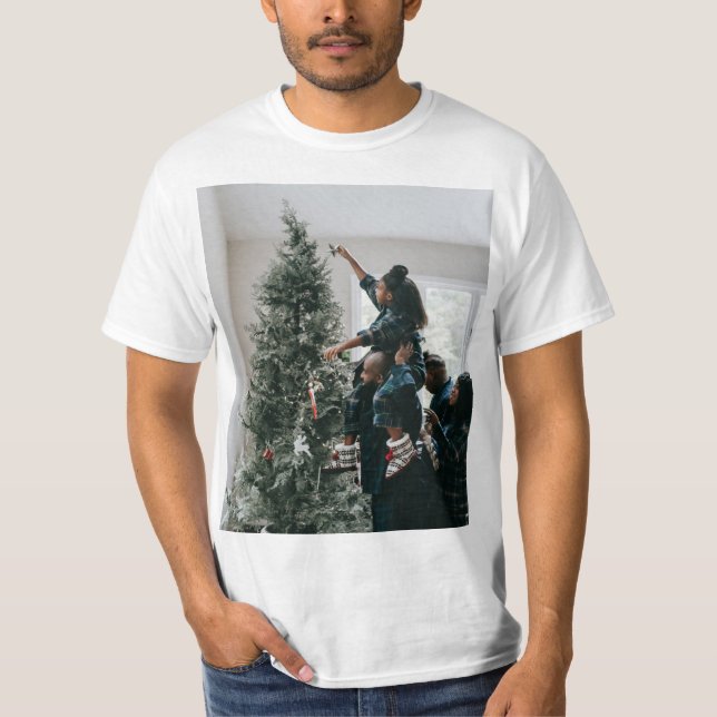 T-shirt Photo de Noël personnalisée à deux faces (Devant)
