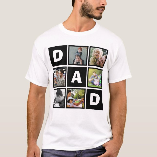 T-shirt Photo de père moderne 6 Collage (Devant)