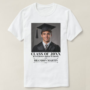 T-shirt Photo de remise de diplômes personnalisée Diplômé 