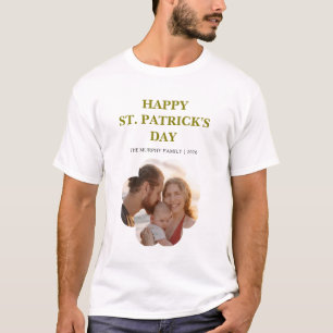 T-shirt Photo de Trèfle de Chat Noir Chanceux St. Patrick'