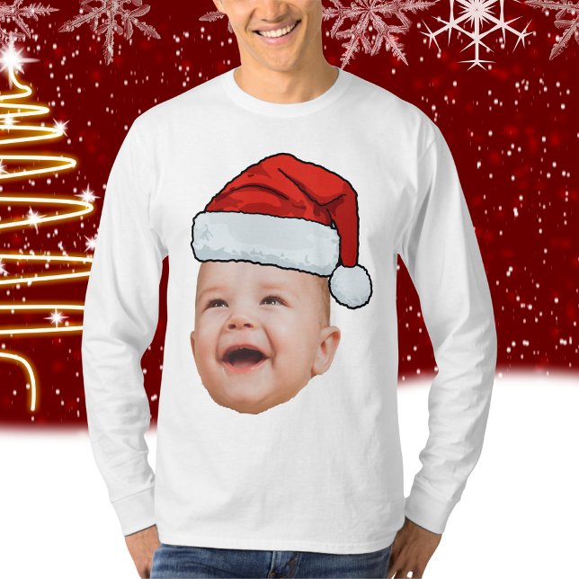 T-shirt Photo de visage de bébé personnalisé Noël du Père  (Créateur téléchargé)