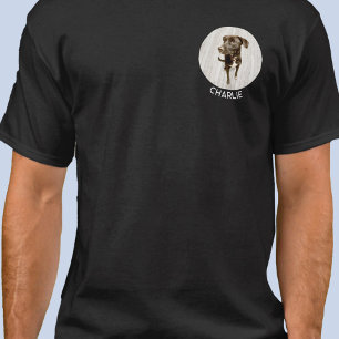T-shirt Photo de votre chien personnalisé avec nom sur un 