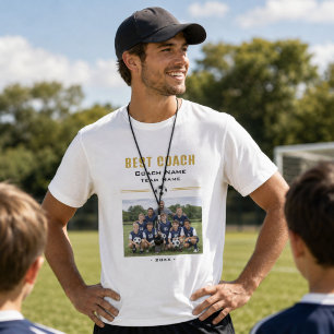 T-shirt Photo d'équipe personnalisée du meilleur entraîneu