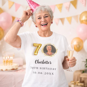 T-shirt photo d'or à 70e anniversaire