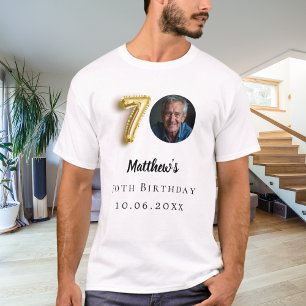 T-shirt photo d'or à 70e anniversaire