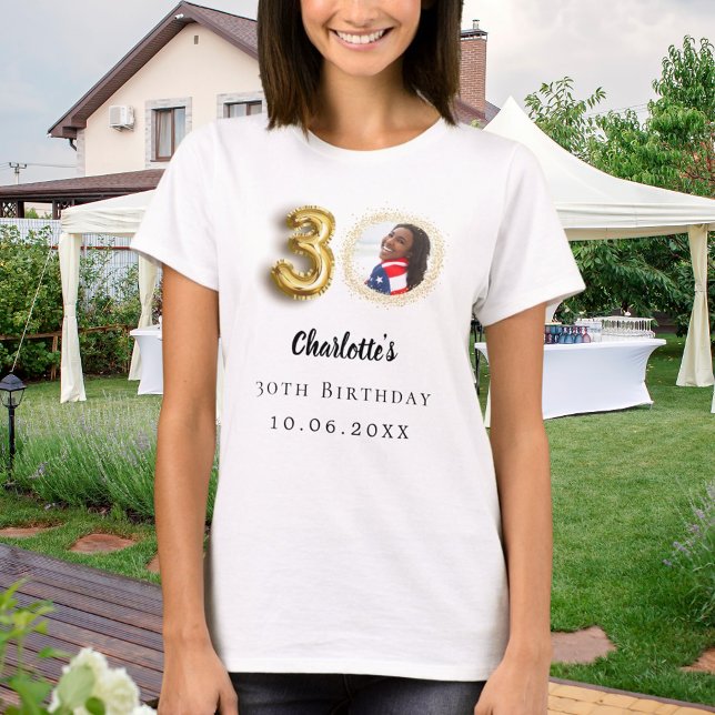 T-shirt photo d'or de 30e anniversaire (Créateur téléchargé)