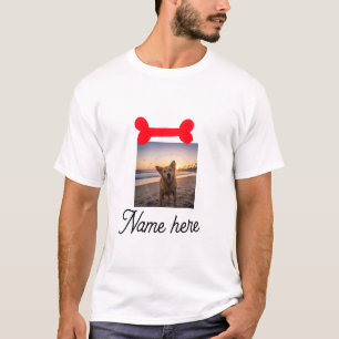 T-shirt Photo d'os de chien rouge cadeaux simples pour ani