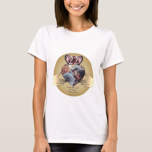 T-shirt Photo du 22e anniversaire du Mariage Coppery Cladd (Devant)