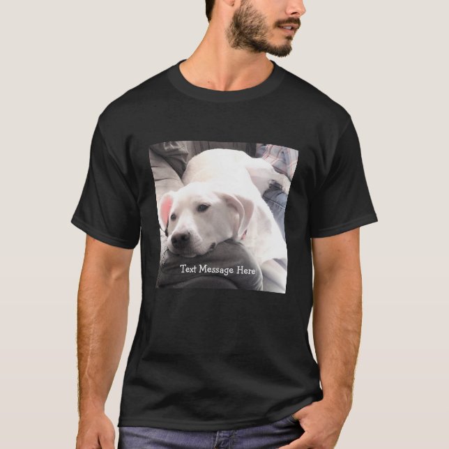 T-shirt Photo du chien fatigué se reposant à côté du meill (Devant)