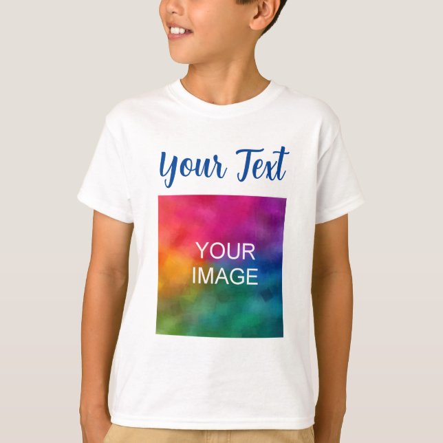 T-shirt Photo du client Texte pour enfants garçons Typogra (Devant)