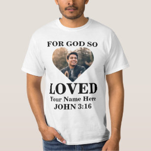 T-shirt Photo du coeur personnalisée Christian Bible Verse