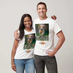 T-shirt Photo du collège Monogramme Nom du script Unisex C