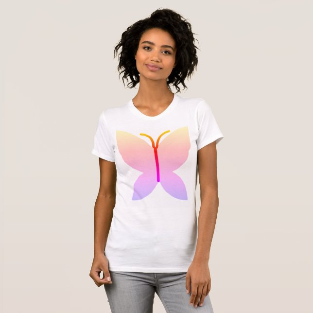 T-shirt Photo du papillon Pastel Gradient (Devant entier)
