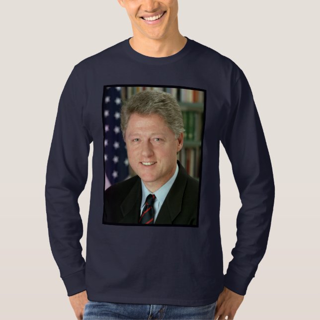 T-shirt Photo du président Bill Clinton à la Maison Blanch (Devant)