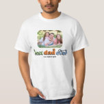 T-shirt Photo du texte rétro de mon père<br><div class="desc">Ce t-shirt est un cadeau parfait pour papa! Le design comprend une photo avec des angles arrondis et le texte rétro "meilleur papa jamais". Personnalisez avec le nom des enfants.</div>