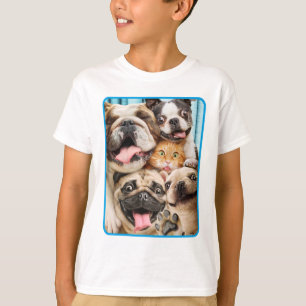 T-shirt Photo d'un groupe de chiens et de chats