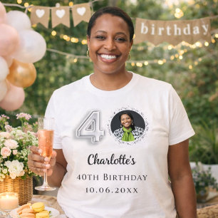 T-shirt photo en argent du 40e anniversaire