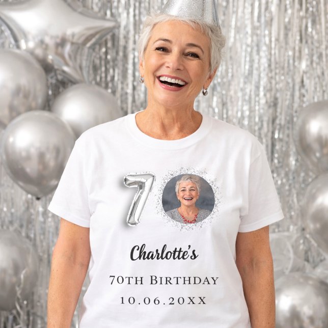 T-shirt photo en argent du 70e anniversaire (Créateur téléchargé)