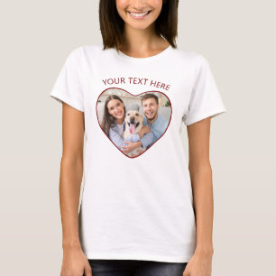 T-shirt Photo en forme de cœur avec couleur personnalisée