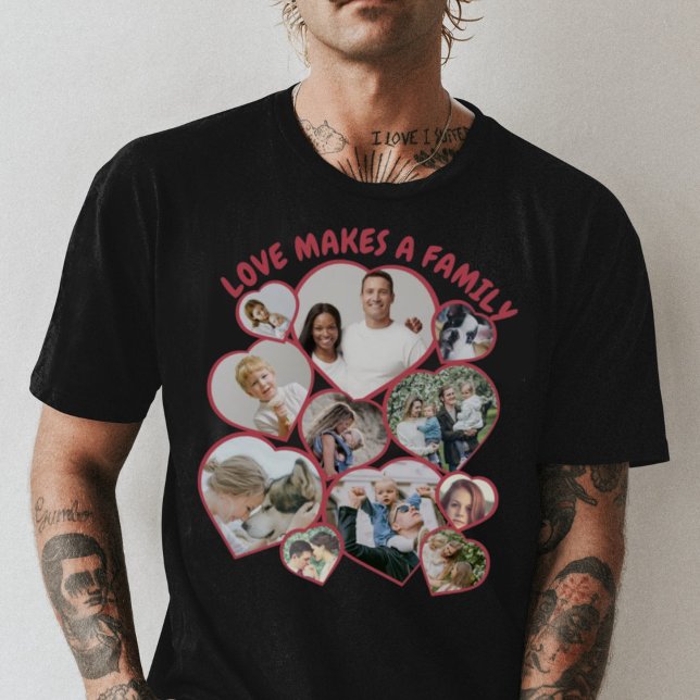 T-shirt Photo en forme de coeur personnalisée en mosaïque  (Créateur téléchargé)