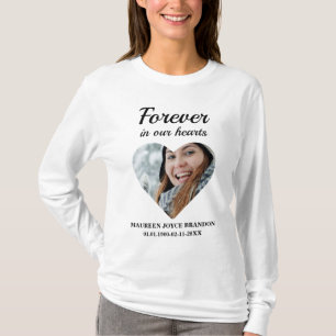 T-shirt Photo en forme de coeur Pour toujours dans nos coe