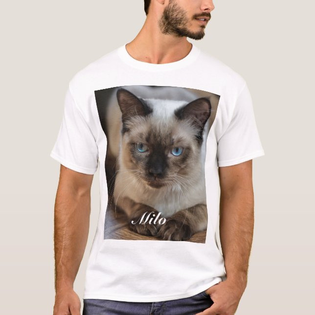 T-shirt Photo et nom de chat de poupée personnalisée (Devant)
