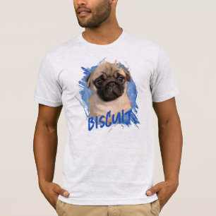 T-shirt Photo et nom de chien Pug mignon personnalisé