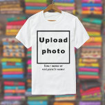 T-shirt Photo et nom sur blanc et autre couleur claire<br><div class="desc">T-shirt que vous pouvez customiser en téléchargeant votre photo ou la photo du destinataire et en tapant votre nom ou le nom du destinataire. Veuillez vérifier l'apparence après avoir tapé le nom et télécharger la photo. Si l'apparence vous plaît, vous pouvez passer votre commande maintenant. Si vous avez besoin de...</div>