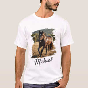 T-shirt Photo et texte du Cheval personnalisé tendance mod