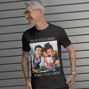 T-shirt Photo et texte ou nom personnalisés 